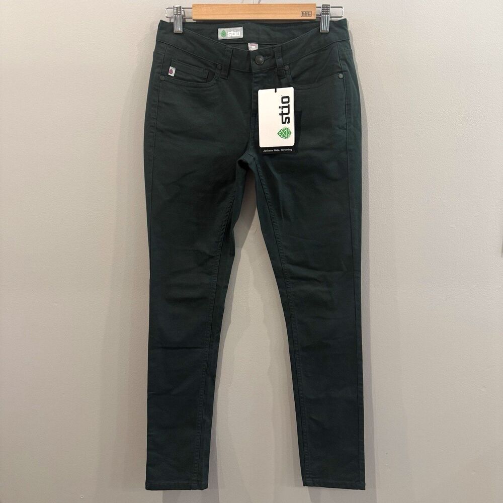 Stio Rivet Canvas Skinny Pants Green Womens 4 Reg NWT Cotton Outdoor Hiking